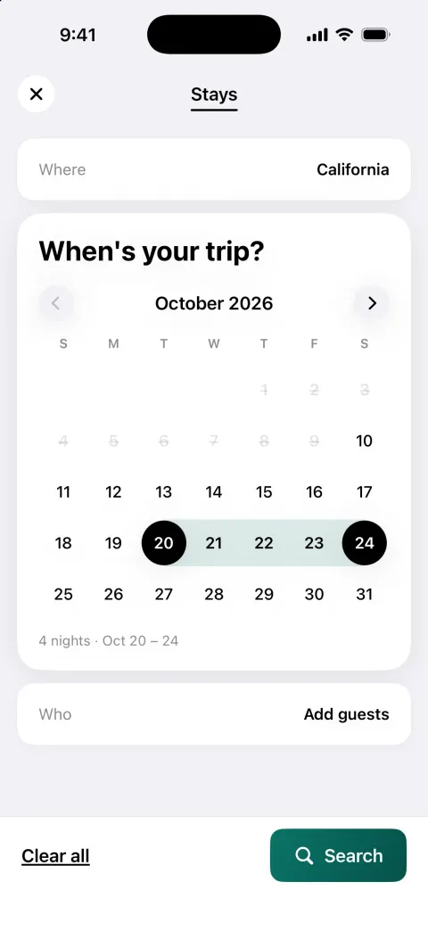 Nestly, a Airbnb clone built with Vibecode: screen 3