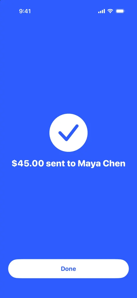 Cashly, a Cash App clone built with Vibecode: screen 3