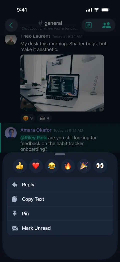 Concord, a Discord clone built with Vibecode: screen 3