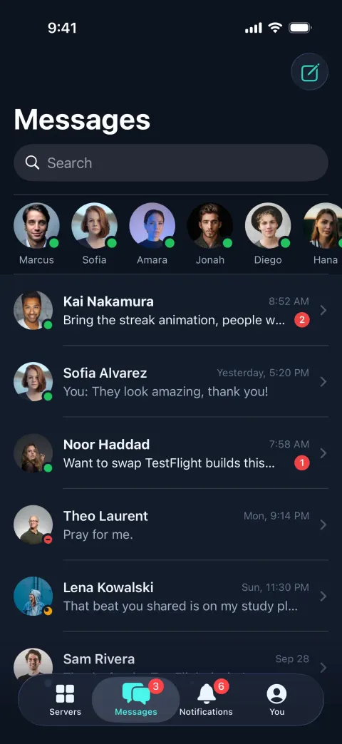 Concord, a Discord clone built with Vibecode: screen 4
