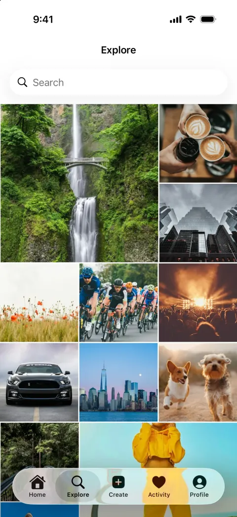 Pixgram, a Instagram clone built with Vibecode: screen 4