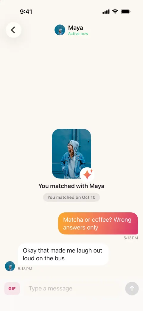 Sparkr, a Tinder clone built with Vibecode: screen 4