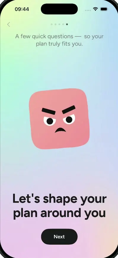 Lightly, wellbeing app built with Vibecode