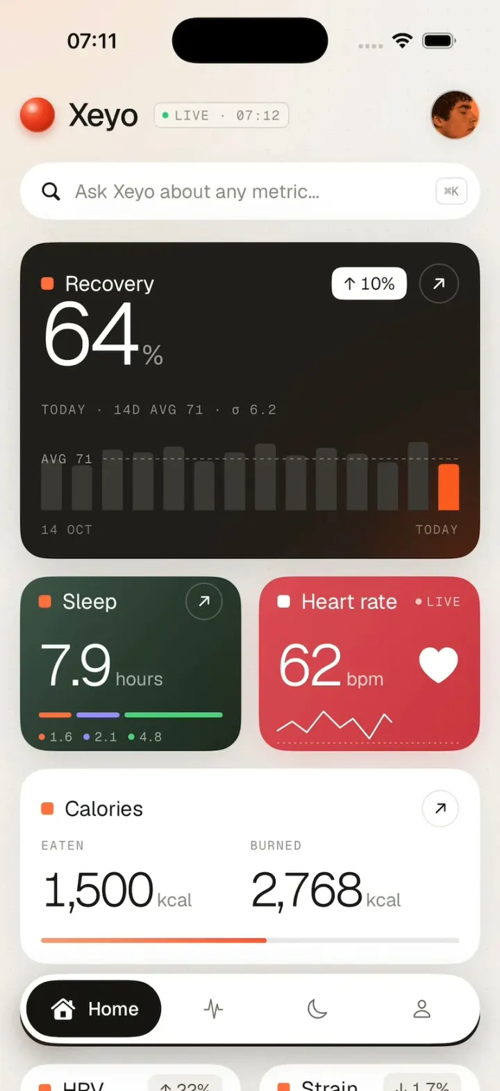 Xeyo, fitness app built with Vibecode